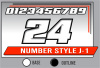 PRINTED NUMBER SET J-1